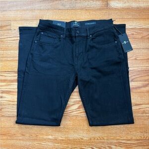 7 For All Mankind Men's Slimmy Tapered Black Jeans